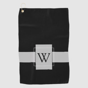 Custom Monogrammed Black White Golf Towel