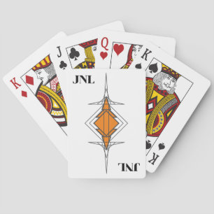 Custom Monogrammed Deco Pinstripe Playing Cards