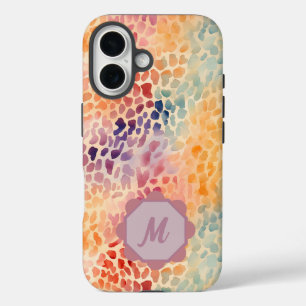 Custom Monogrammed Elegant Watercolor iPhone 16 Case