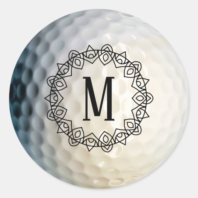 Custom Monogrammed Golf Ball Sticker (Front)
