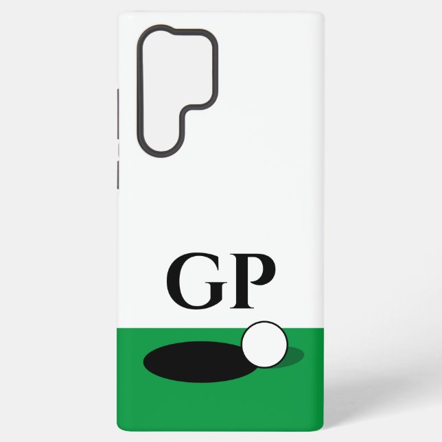 Custom monogrammed golf player samsung galaxy s22 ultra case (Back)