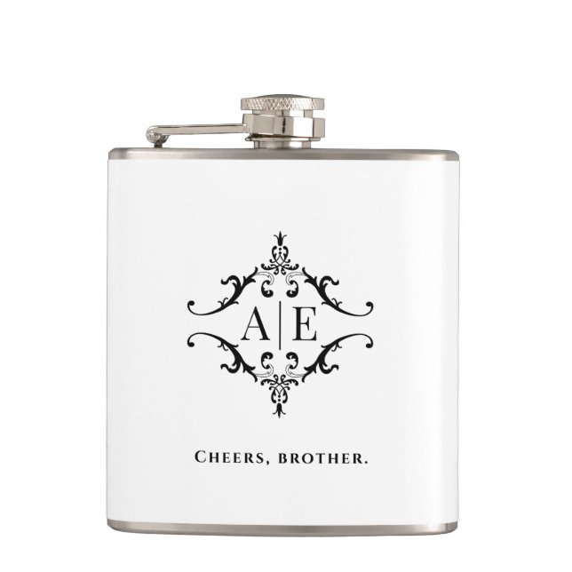 Custom Monogrammed Groomsmen Flask (Front)