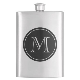 Custom monogrammed initialled stainless steel flas hip flask