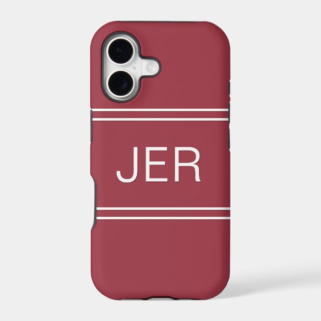 Custom Monogrammed Initials Modern Black Template (Back)