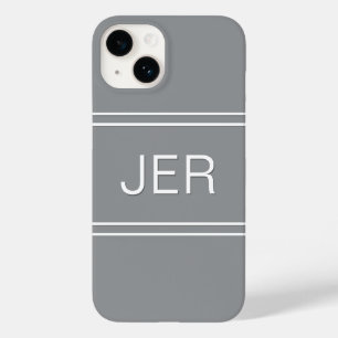 Custom Monogrammed Initials Modern Ultimate Grey Case-Mate iPhone 14 Case