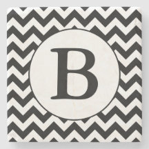 Custom Monogrammed Large Black Chevron Design