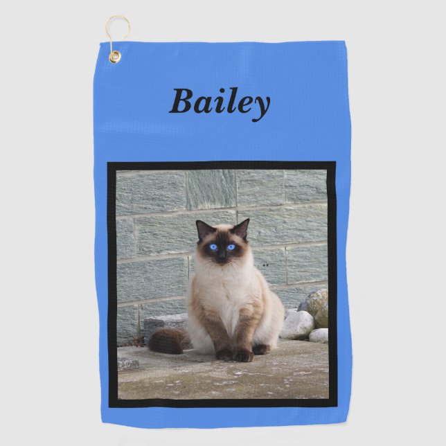 Custom Monogrammed Pet or Family Photo Golf Towel (Front)