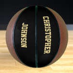 Custom Monogrammed Player Team Club School Name Basketball<br><div class="desc">Create your own custom, personalised, faux gold elegant stylish typography / script / text / name, regulation size, hand stitched basketball. Simply enter the player / team / club / school / college / event / tournament name, to customise. While you add / design, you'll be able to see a...</div>