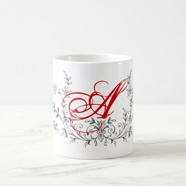Custom Monogrammed Pretty Design Personalised Coffee Mug (Center)