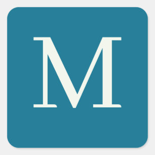 Custom monogrammed square sticker