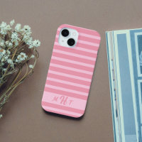 Custom Monogrammed Striped Blush Pink 