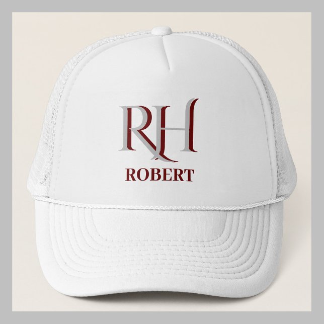 Custom Monogramn Name Ball  Trucker Hat (Creator Uploaded)