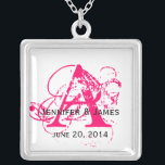 Custom Monograms Names Date Wedding Necklaces<br><div class="desc">Custom Monogram,  Names and Date Wedding Necklaces. Customise with you names,  wedding date,  monogram initial and colour choices. Make great gifts for the maid of honour,  bridesmaids,  flower girl,  mother of the bride bride,  mother of the groom.</div>