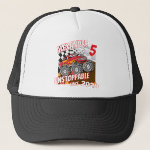 Custom Monster Truck Birthday Shirt Unstoppable Trucker Hat
