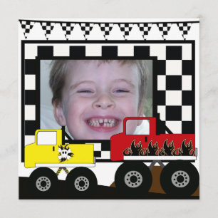 Custom Monster Truck Photo Birthday Invitations