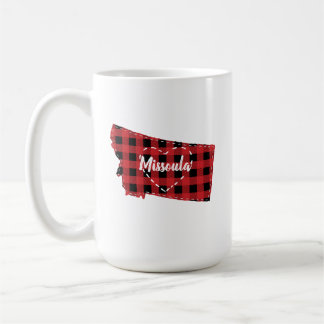 Custom Montana Home State Buffalo Plaid Christmas Coffee Mug