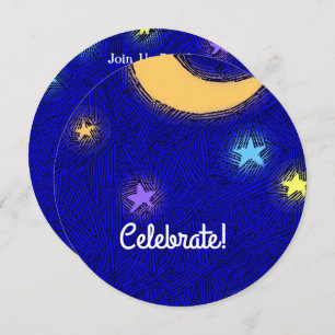 Custom Moon and Stars Celebration Party Invitation