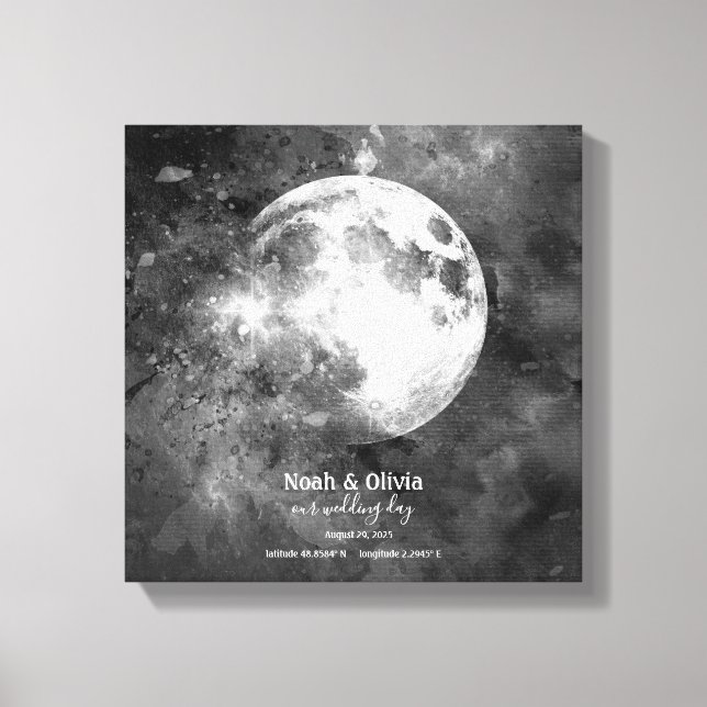 Custom Moon Phase Print Wedding Monogram  (Front)