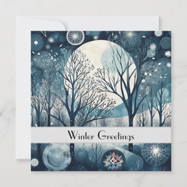 Custom Moonlit Nordic Forest Winter Night (Front)