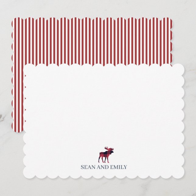 Custom Moose Mountain Christmas Stationary Thank You Card (Front/Back)