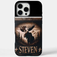 Custom Moose Sign With Mountains
