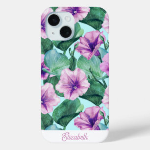 Custom Morning Glory Retro Floral iPhone 15 Case