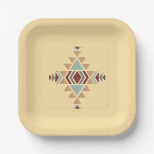 Custom Moroccan Geometric Embroidery Paper Plates