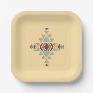 Custom Moroccan Geometric Embroidery  Paper Plates
