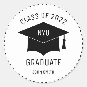 Custom Mortarboard Hat College Year Graduate Classic Round Sticker