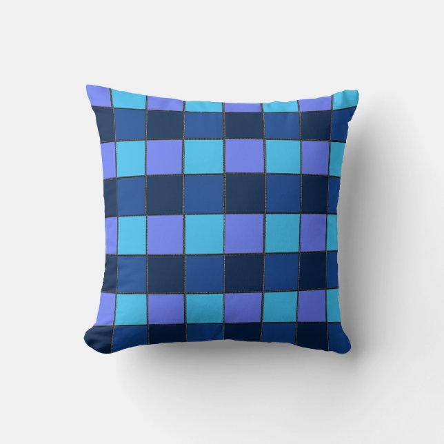 Custom  Mosaic Tile & Pixel Grid Pattern Cushion (Front)