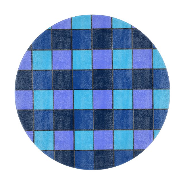 Custom  Mosaic Tile & Pixel Grid Pattern Cutting Board (Front)