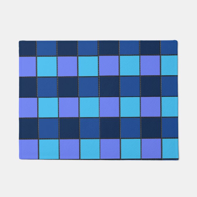 Custom  Mosaic Tile & Pixel Grid Pattern Doormat (Front)