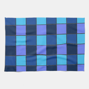 Custom  Mosaic Tile & Pixel Grid Pattern Tea Towel