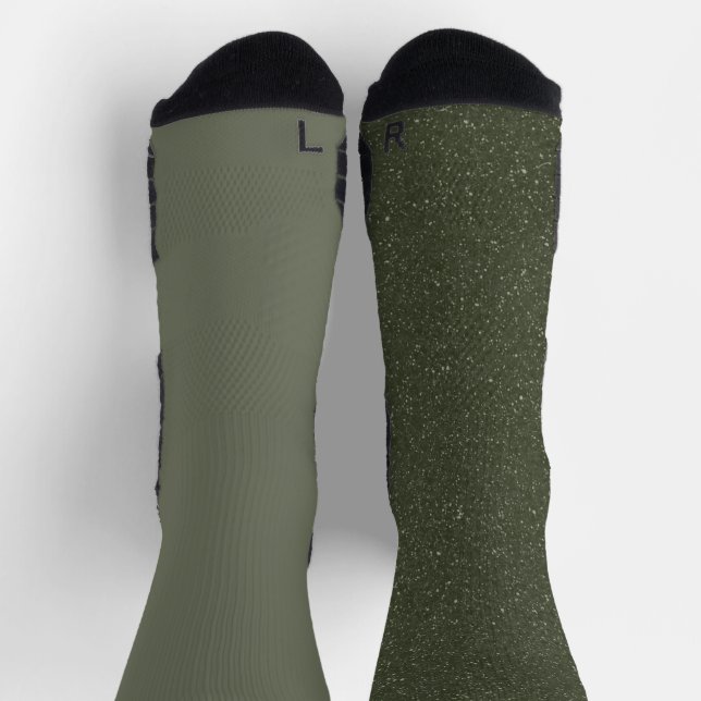 Custom Moss Green Crew Socks – Men’s Design (Top)