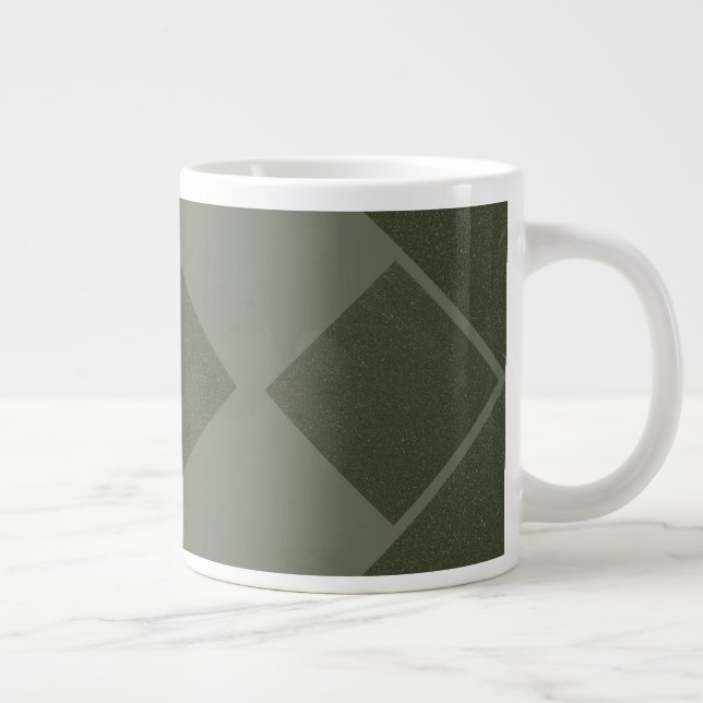 Custom Moss Green Diamond Pattern - Speciality Mug (Right)