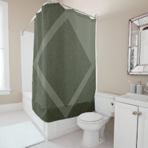 Custom Moss Green Diamond Shower Curtain