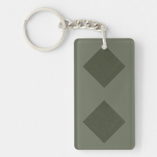 Custom Moss Green Dual Diamond Pattern Keychain