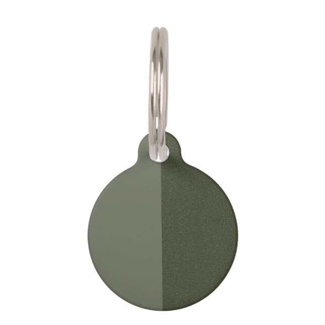 Custom Moss Green Dual-Tone Round Pet Tag (Front)