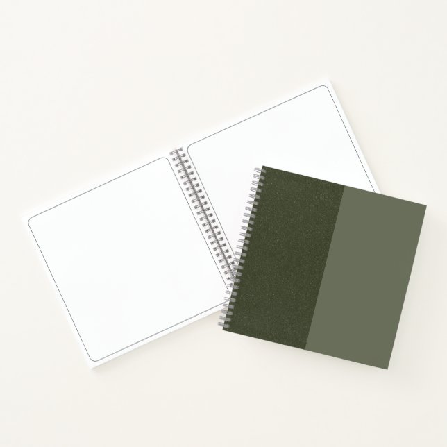 Custom Moss Green Dual-Tone Textured Sketchbook Notebook (Inside)