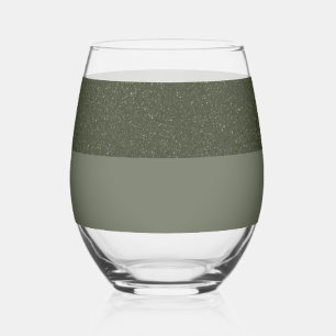 Custom Moss Green Duo Stemless Glass