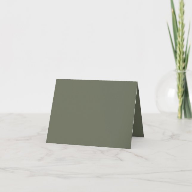 Custom Moss Green Folded Invitations (Front)