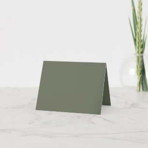 Custom Moss Green Folded Thank You Card