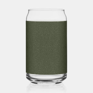 Custom Moss Green Glitter Drinkware Glass Can