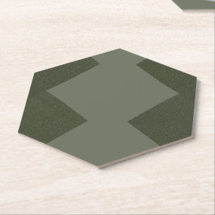 Custom Moss Green Hexagon Coaster
