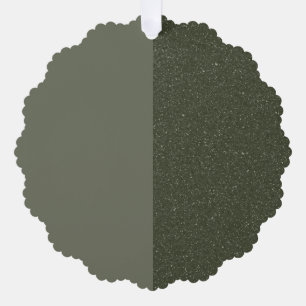 Custom Moss Green Ornament Tag – Matte & Glitter