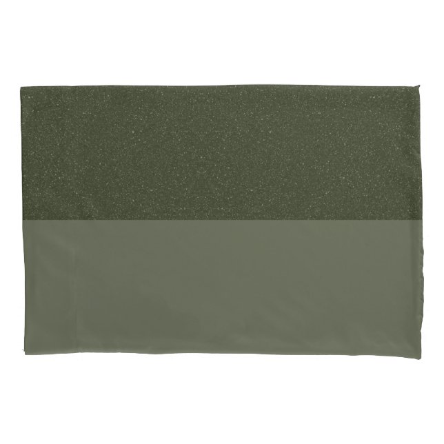 Custom Moss Green Pillowcase – Two-Tone Design (Front)