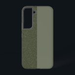 Custom Moss Green Split Galaxy S22 Case<br><div class="desc">This customisable Samsung Galaxy S22 case combines sleek matte moss green with a speckled noise texture in a bold half-and-half design. It’s modern, earthy, and striking — ideal for those who want something minimal but with personality. The clean split layout is perfect for bulk branding, monograms, logos, or event personalisation....</div>