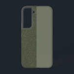 Custom Moss Green Split Galaxy S22 Case<br><div class="desc">This customisable Samsung Galaxy S22 case combines sleek matte moss green with a speckled noise texture in a bold half-and-half design. It’s modern, earthy, and striking — ideal for those who want something minimal but with personality. The clean split layout is perfect for bulk branding, monograms, logos, or event personalisation....</div>