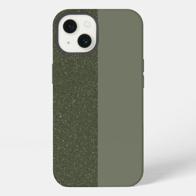 Custom Moss Green Split iPhone 13 Case (Back)
