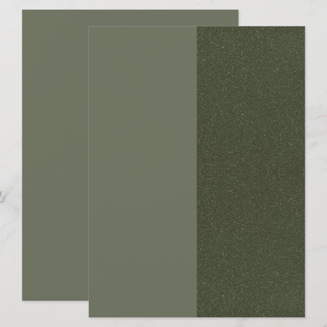 Custom Moss Green Split Texture Invitation (Front/Back)